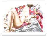 Model in Kimono on Plastic Chair